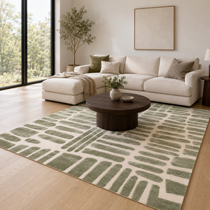 <span class=keywords><strong>Tappeto</strong></span> <span class=keywords><strong>di</strong></span> Lusso in Lana Neozelandese e Seta <span class=keywords><strong>di</strong></span> <span class=keywords><strong>Bambù</strong></span>, Stile Designer su Misura, Verde Salvia con Motivo a Griglia, Morbido e Spesso, per Villa o Studio, Annodato a Mano - Product Image 2