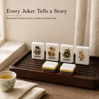 Tuiles de Mahjong en Acrylique Personnalisées, Modernes et Luxueuses, Thème de Noël, Portables, Résistantes à l'Eau, Écologiques, pour les Divertissements de Fête