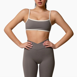 Biểu Tượng Tùy Chỉnh Màu Sắc Tương Phản Liền Mạch Phụ Nữ Phòng Tập Thể Dục Tập Thể Dục Áo Ngực Thể Thao Cao Co Giãn Nhanh Chóng Khô Scoop Đường Viền Cổ Áo Yoga Áo Ngực Với Đệm - Product Image 1