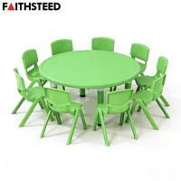Offre Spéciale : Mobilier de Maternelle – Bureaux et Chaises en Plastique à Six Places, Table d'Étude, Table et Chaise Scolaires, Pupitre Scolaire