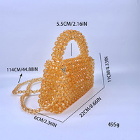 Marke benutzer definierte hand gewebte massive Metall kette Umhängetasche tragbare Flip Slung Mini Dinner Perlen Tasche Hand gewebte Tasche