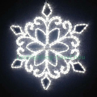 Décorations de Noël suspendues de 60 cm pour l'extérieur, IP65, bleu glace, fer, maison, jardin, centre commercial, rue, flocons de neige, lumières LED 2D
