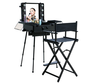 Valigetta <span class=keywords><strong>Professionale</strong></span> per Trucco in Alluminio, Stazione di Bellezza con Specchio Illuminato e Grande Capacità - Product Image 2