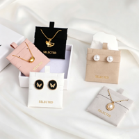 Almohadillas para Joyería con Logotipo Personalizado en Lámina Dorada para Pendientes, Collares, Pulseras y Cartulinas de Joyería, Almohadillas Blancas para Pendientes de Botón