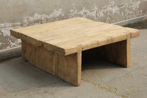 <span class=keywords><strong>Table</strong></span> <span class=keywords><strong>basse</strong></span> en <span class=keywords><strong>bois</strong></span> massif style Antique, offre spéciale, décolorée, en <span class=keywords><strong>bois</strong></span> massif, style carré rustique naturel - Product Image 5