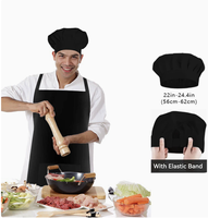 Kit tablier de chef Hyzrz avec chapeau, pour usage en cuisine, léger, 1 poche, réglable, unisexe, cadeau pour le père (blanc), modèle AH001W