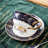 Ensemble de tasses et soucoupes à thé et à café personnalisées de luxe, modernes, imprimées, en porcelaine fine, en céramique, écologiques, durables, personnalisables