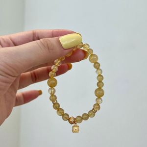 Dylam New Design Dainty Charm Natural Gold Crystal <b>Bead</b> <b>Bracelets</b> for Daily Wear Fine Fashion Jewelry Supplier - Product Image 4