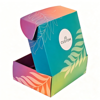Boîte d'expédition en carton ondulé écologique avec logo personnalisé imprimé, couleurs mélangées, emballage en papier pour cosmétiques