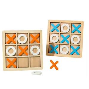 Jeu de Tic Tac Toe en bois personnalisé pour enfants et adultes, ensemble de jeu de société familial classique, éducatif, portable, divertissement, stratégie - Product Image 1