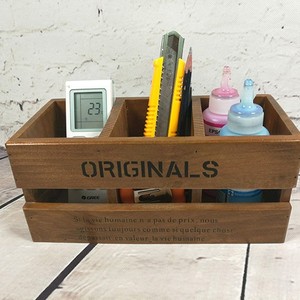 Originals Wooden Desktop Organizer With Partitions Office Storage <b>Box</b> <b>Pen</b> Holder For Desk And Living Room - Product Image 1