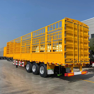 Semirremolque de Acero Amarillo con 4 Ejes, Paredes Laterales Desmontables de 9.5x2.5x3.5m, Capacidad de Carga de 5001-10000kg para Transporte de Ganado - Product Image 2