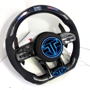 Volante de Fibra de Carbono para <span class=keywords><strong>Mercedes</strong></span> Benz AMG, Compatible con los Modelos W117, W176, W177, W203, W204, W205, W211, W212, W213, W218, C43, C63, C200, C300 - Product Image 3
