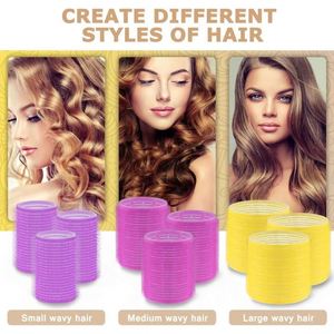 Factory Direct Sale 18pcs No Heat <b>Plastic</b> Hair Rollers Set 3 Sizes Self Grip Nylon Hair Rollers with Comb and Pins - Product Image 3