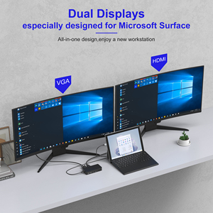 Station d'accueil Microsoft <span class=keywords><strong>Surface</strong></span> <span class=keywords><strong>USB</strong></span> <span class=keywords><strong>C</strong></span> PD100W double affichage 4K pour HDMI VGA 11 en 1 <span class=keywords><strong>USB</strong></span> 3.0 Interface Stock disponible - Product Image 4