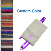 Pochette de rangement pour bijoux en suède avec doublure en satin, directement de l'usine, pour bagues, pendentifs, bracelets