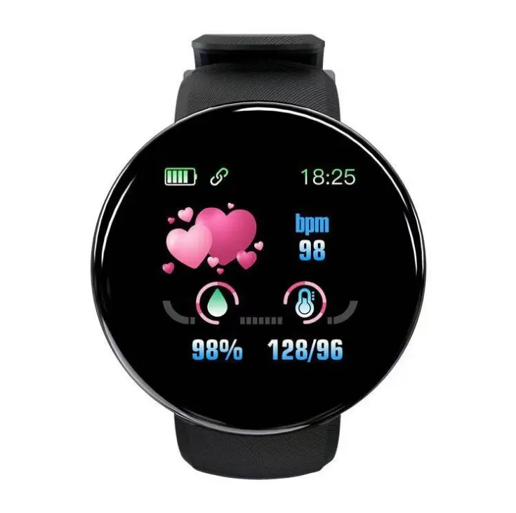 New D18 Smart Watch Free Charging Cable SmartWatch HD LCD Screen Heart Rate Blood Pressure Waterproof D18 Smart Watch Bracelet