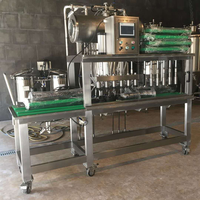 Machine de remplissage et de bouchage de bouteilles de bière à 6 têtes, manuelle, semi-automatique, contrôlée par PLC, pour la production de bière artisanale