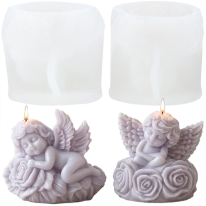 Venta al por Mayor de Velas Aromáticas de Cera de Soya con Forma de Ángel, Hechas a Mano, con Aroma a Rosas, sin Humo, para Cumpleaños, Día de la Madre, Navidad, Ambiente Festivo - Product Image 1