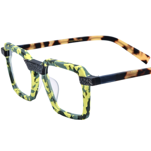19381 Nueva Montura Cuadrada Multicolor Hecha <span class=keywords><strong>a</strong></span> Mano <span class=keywords><strong>de</strong></span> Acetato para Hombre y Mujer, Unisex, con Filtro <span class=keywords><strong>de</strong></span> Luz Azul para Miopí<span class=keywords><strong>a</strong></span> - Product Image 2