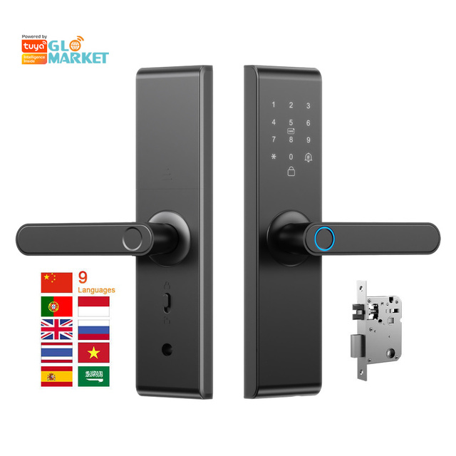 Glomarket Wholesale Tuya Smart Door Locks Phone App Control Fingerprint Digital Door Lock for Home