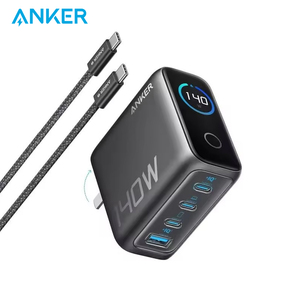 อะแดปเตอร์แปลงไฟ Anker 140W USB C 4 พอร์ต ชาร์จเร็วหลายอุปกรณ์ สำหรับโทรศัพท์  รุ่น B2697 140W GaN  อะแดปเตอร์ GaN แบบติดผนัง - Product Image 1
