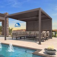 Pergola à lames orientables en aluminium thermolaqué avec écran latéral rétractable pour terrasse
