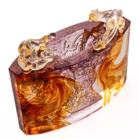 Artfamily - Exquisita Escultura Ovalada Tallada en Cristal, Serie de Regalos Empresariales, Adornos de Escritorio