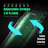 Machine à tatouer sans fil professionnelle TREX 1600mAh, course réglable de 2,0 à 4,2 mm, pour artistes débutants, art corporel