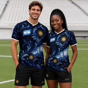 <span class=keywords><strong>Camiseta</strong></span> y Pantalones Cortos de Fútbol de Alta Calidad del Equipo Nacional Masculino de Argentina 2026, Local y Visitante, con el Número 10, Hechos en Tailandia - Product Image 1