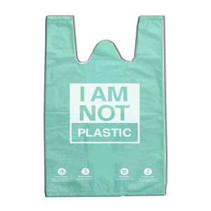 T-shirt sac entièrement biodégradable amidon de maïs en plastique matériau d'emballage alimentaire impression personnalisée accepter logo personnalisé CN;SHN - Product Image 6