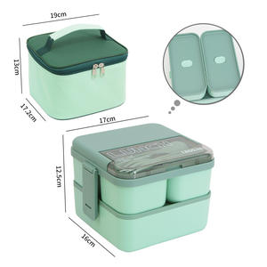 Wholesale Bento <b>Box</b> for Kids School Food Warmer 2 <b>Layers</b> Leak Proof Microwave Heating Safe Stackable Bento <b>Lunch</b> <b>Box</b> - Product Image 5