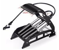 Pompe à pied portable multifonction pliable en alliage d'aluminium avec manomètre haute pression (plus de 160 PSI) pour voiture et moto