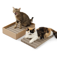 Boîte à gratter et lit pour chat en carton Zhizao avec 3 coussinets de recharge