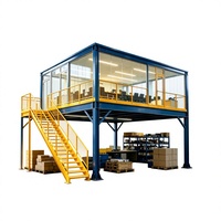 HONGXIN Étagère de mezzanine robuste personnalisable à 2-3 niveaux, sans boulons, à rivets, en acier laminé à froid, finition thermolaquée, anti-corrosion