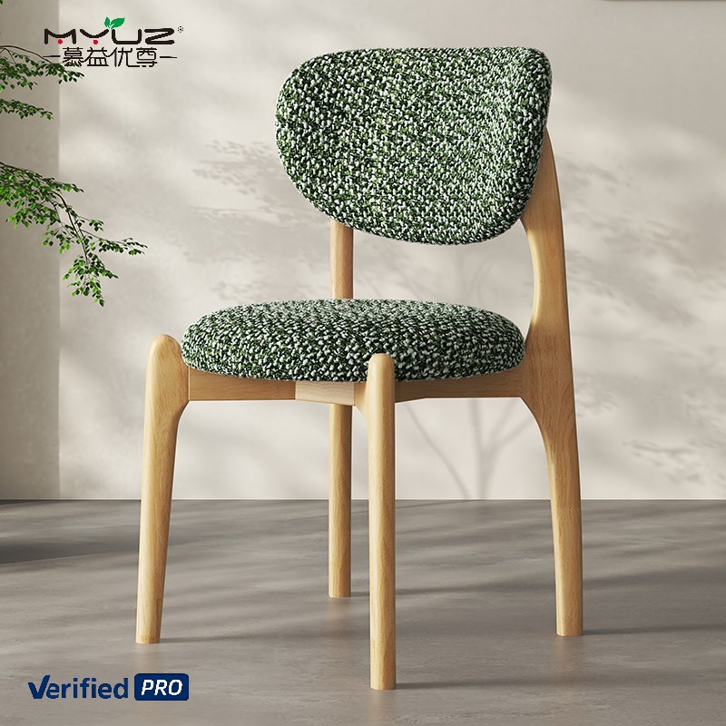 Natural Wood + Light Green Chenille