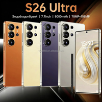 Teléfono Móvil S26 Ultra de 7.7 Pulgadas, 22GB+2TB, Doble SIM, Android 15, 5G Global, 108MP, Alta Calidad, Económico