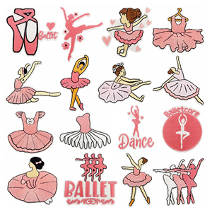 Parches Bordados Termoadhesivos de Bailarina con Diseño de Chica Bailando Ballet - Product Image 1