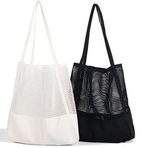 Promotion Stylish Mesh Canvas <b>Net</b> Grocery <b>Bags</b> with Patchwork Design Perfect for Beach Yoga Shopping Sports Activities - Product Image 4