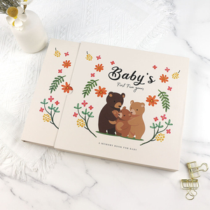 Individuelles Logo Leinen-Hardcover Perfekt Gebundener Geprägter Schwangerschaftsplaner Baby-Buch-Set Erinnerungsalbum Erstes Jahr - Product Image 4
