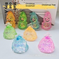 Nouveau style Bonbons de malt lumineux en forme de sapin de Noël, jouets anti-stress moelleux à rebond lent, jouets de décompression pour filles et garçons en TPR 14+