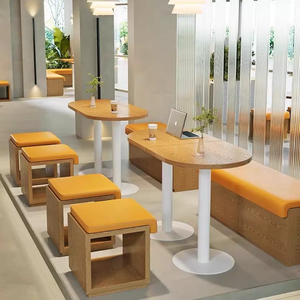 Ensemble de table, chaise, banquette et canapé mural en bois de style <span class=keywords><strong>japonais</strong></span>, personnalisable pour <span class=keywords><strong>restaurant</strong></span>, hôtel, traiteur, cafétéria - Product Image 5