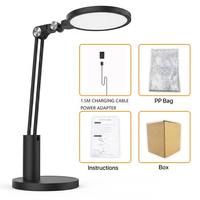 Lampe de bureau LED sans lumière bleue RG0, CRI 95 élevé, prévient la myopie, lampe de table avec fonction minuterie, 3 modes, lampe de lecture à intensité variable