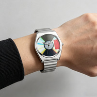 Montre à quartz unisexe Y2K tendance, design créatif disque vinyle, polyvalente, étanche, pour couple, style niche rêveur