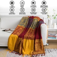 Dulcis Bohème Jacquard Chenille Jeté Couverture 100% Polyester Motif Floral Réversible Europe Style Doux Chaise Couch Cover