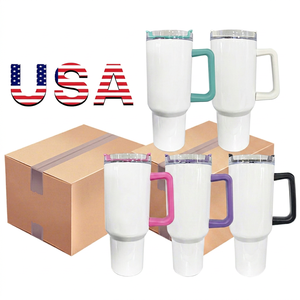 Vaso térmico de acero inoxidable de 40 oz, desechable, clásico, de gran capacidad, para sublimación, blanco que brilla en la oscuridad con efecto verde, con tapa, asa y pajita - Product Image 1