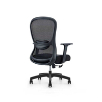 Chaise de bureau pivotante en nylon noir à dossier moyen, nouveau style, vente en gros, chaise de bureau ergonomique moderne, soutien lombaire, chaise de personnel