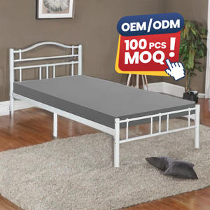 Modern White <b>Single</b> Hostel <b>Bed</b> <b>Frame</b> KD-1119 Strong Iron Structure for Bedrooms Bulk Supply of <b>Metal</b> <b>Beds</b> - Product Image 1