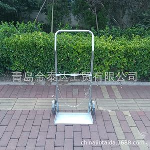 Chariot pour bouteilles de gaz en acier inoxydable 1090x570x340mm 2 roues Utilisation industrielle Durable Chromé - Product Image 5