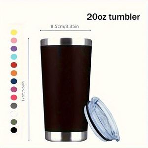 Stainless Steel Tumbler 20oz Double Wall Vacuum Insulated <b>With</b> <b>Straw</b> Travel Mug Modern Design All Colors Available - Product Image 6